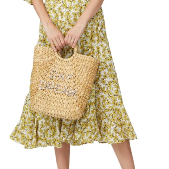 POOLSIDE Embroidered Bucket Bag, "Day Dream" Shell Lining - Picture 3 of 5